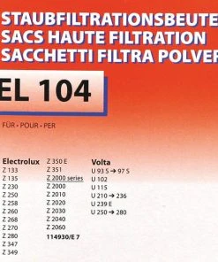 Fust EL 104 Z133-350 - Sac à Poussière 5 Fust EL 104 Z133-350 - Sac à Poussière -Kärcher Shop unnamed file 2756