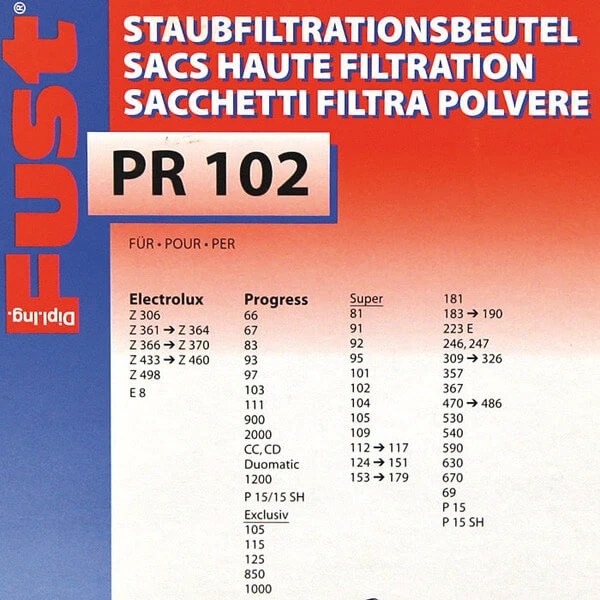 Fust PR 102 Z361-460 E8 - Sac à Poussière 4 Fust PR 102 Z361-460 E8 - Sac à Poussière – Image 2