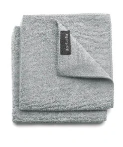 Brabantia Chiffon De Nettoyage En Microfibre 2 Pièces, Gris Moyen - Chiffon De Nettoyage