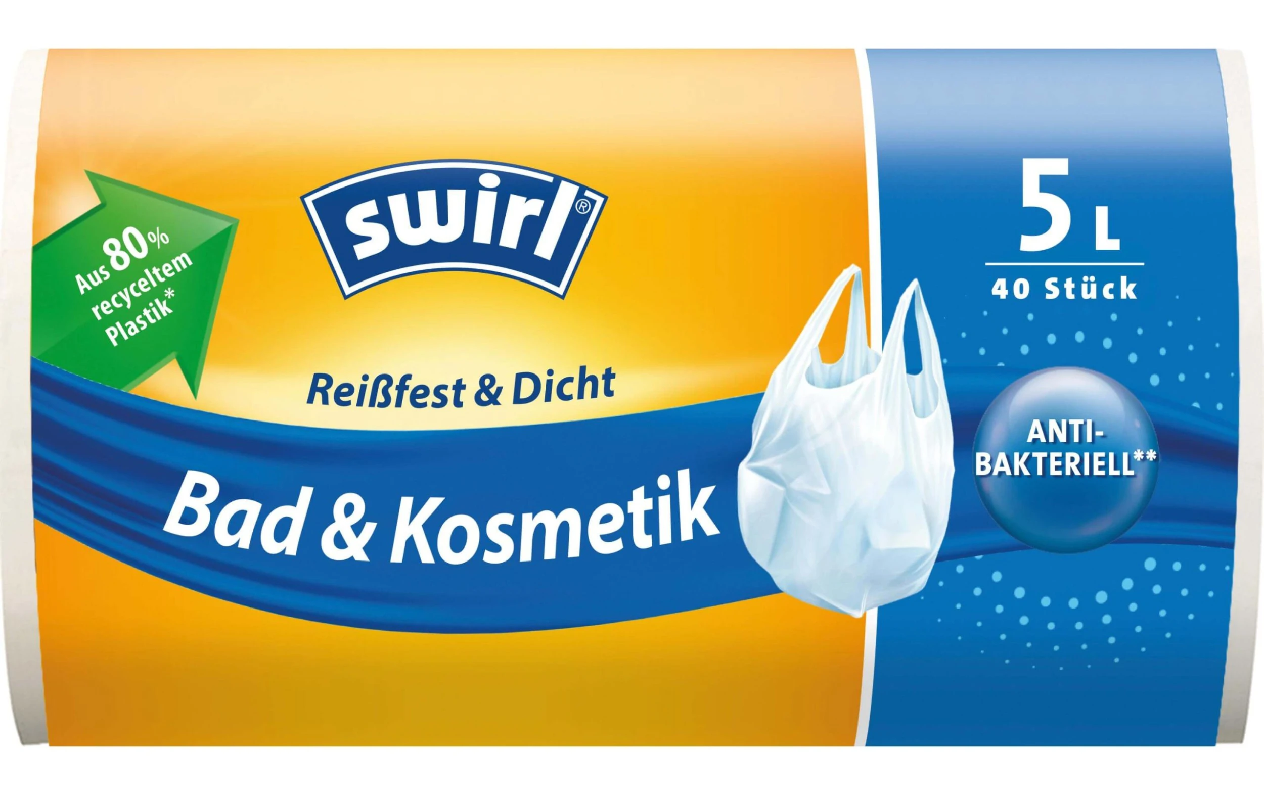 Swirl Sacs Poubelle Salle De Bain 5 L, 40 Pièce/s - Sacs Poubelle 3 Swirl Sacs Poubelle Salle De Bain 5 L, 40 Pièce/s - Sacs Poubelle