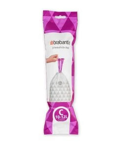 Brabantia Sac à Ordures Ménagères PerfectFit 12 L, 20 Pièce/s - Sacs Poubelle