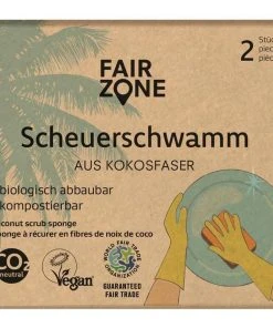 Fair Zone Éponge Fibre De Noix De Coco 2 Pièce/s - Éponge De Nettoyage