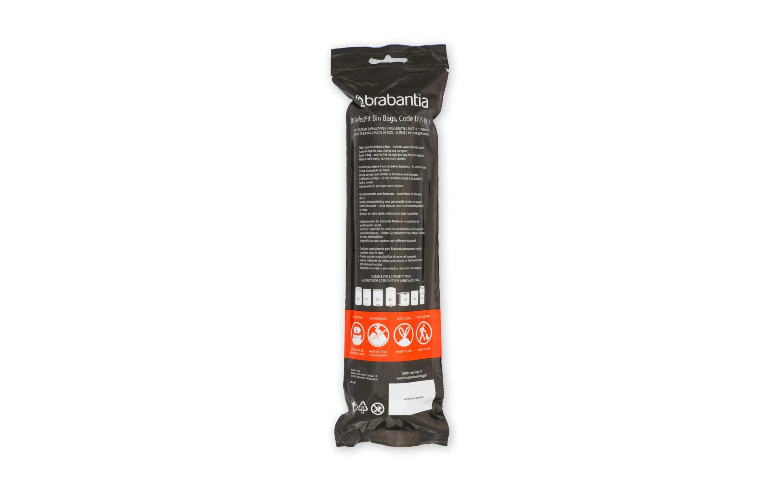 Brabantia Sac à Ordures Ménagères PerfectFit 15 L, 20 Pièce/s - Sacs Poubelle 4 Brabantia Sac à Ordures Ménagères PerfectFit 15 L, 20 Pièce/s - Sacs Poubelle – Image 2