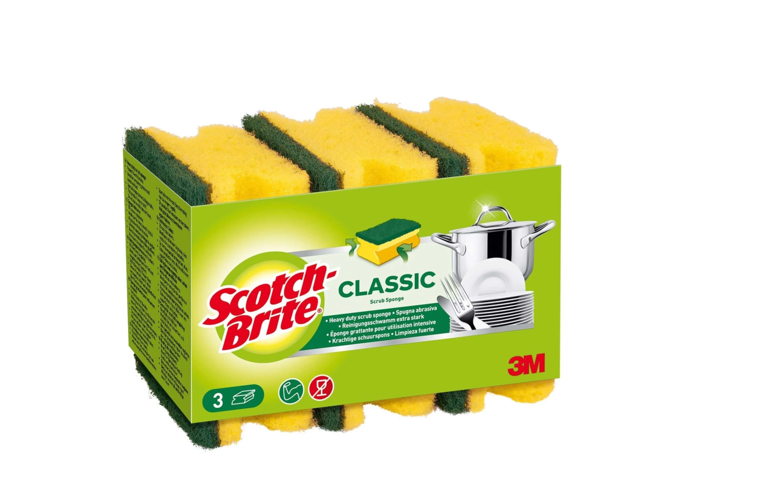 Éponge Scotch-Brite Classic 3 Pièce/s - Éponge De Nettoyage 3 Éponge Scotch-Brite Classic 3 Pièce/s - Éponge De Nettoyage