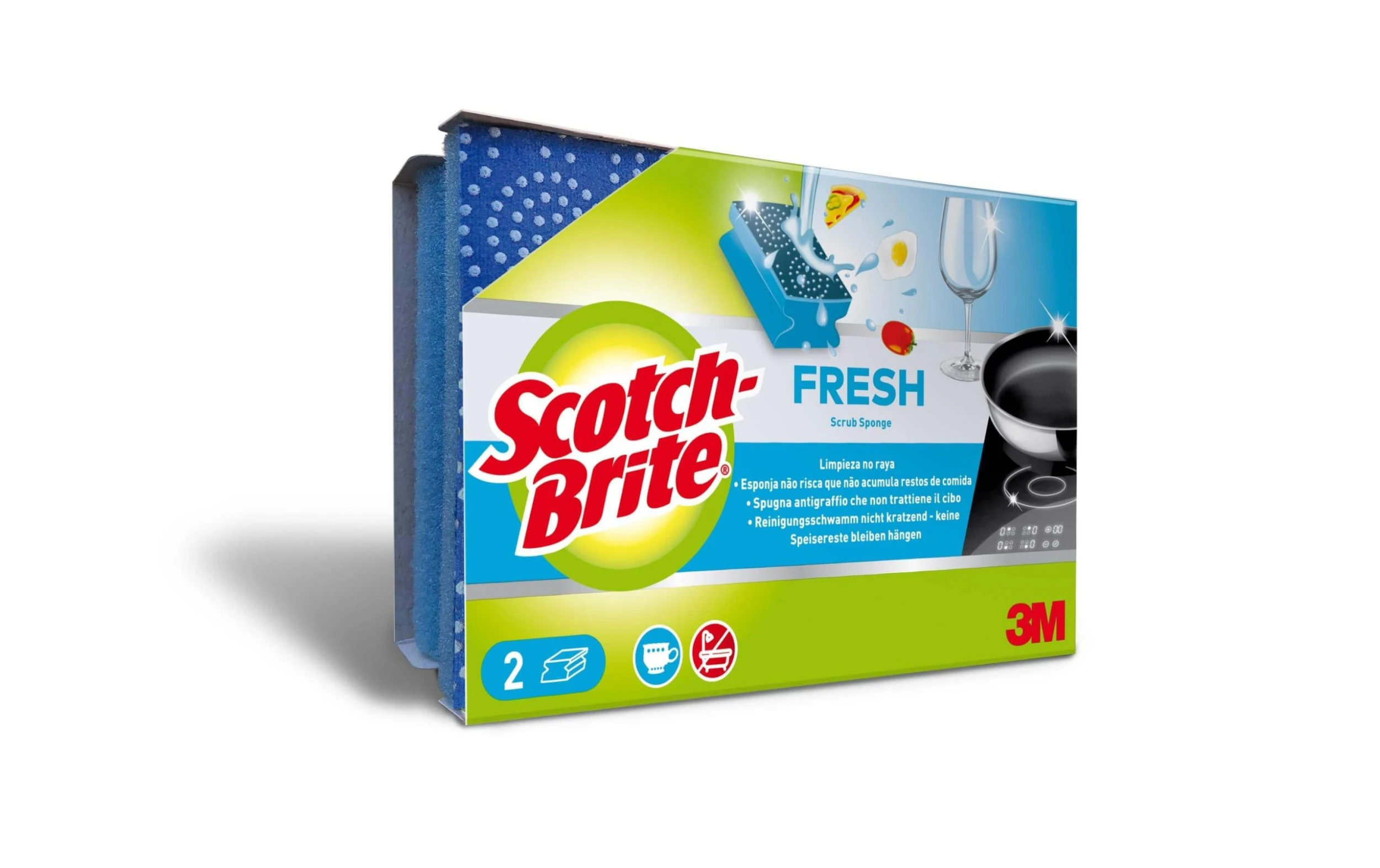 Éponge Scotch-Brite Fresh 2 Pièce/s - Éponge De Nettoyage 3 Éponge Scotch-Brite Fresh 2 Pièce/s - Éponge De Nettoyage