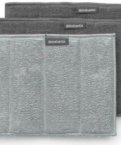 Brabantia Chiffon De Nettoyage En Microfibre 3 Pièces, Gris Clair/gris/gris Foncé - Chiffon De Nettoyage