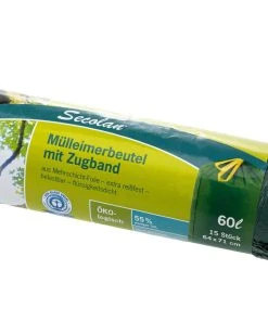 Haushaltsware Sacs Poubelle PRolle 60 L, 15 Pièce/s, Vert - Sacs Poubelle