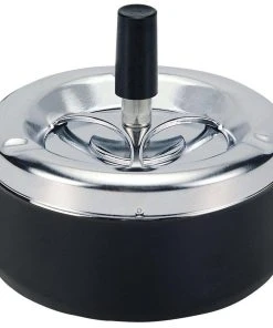 Dameco Cendrier Avec Un Couvercle Centrifuge, Noir - Cendrier