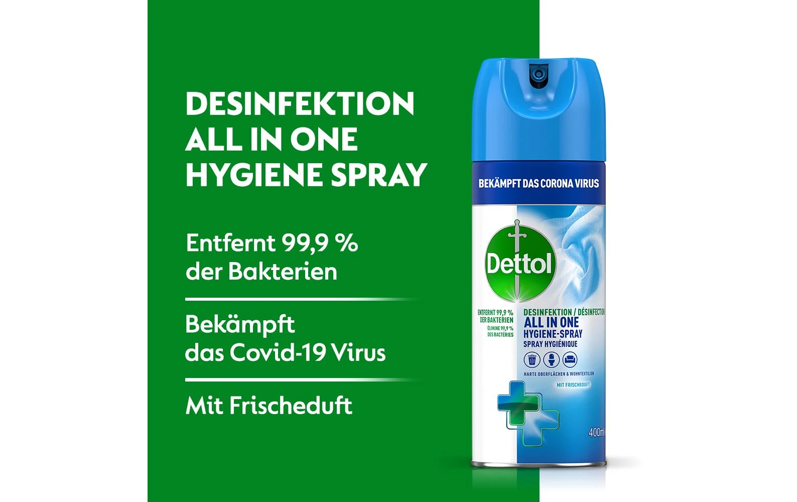 Dettol Nettoyant Tout Usage Désinfection Aerosol Spray 400 Ml - Détergents Universels 4 Dettol Nettoyant Tout Usage Désinfection Aerosol Spray 400 Ml - Détergents Universels – Image 2