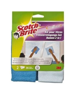 Chiffon à Vitre Scotch-Brite Set Microfibre, 2 Pièces - Chiffon De Nettoyage