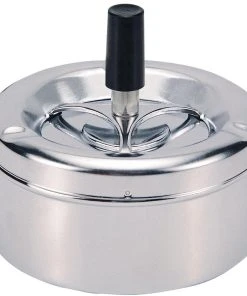 Dameco Cendrier Avec Un Couvercle Centrifuge, Argenté - Cendrier