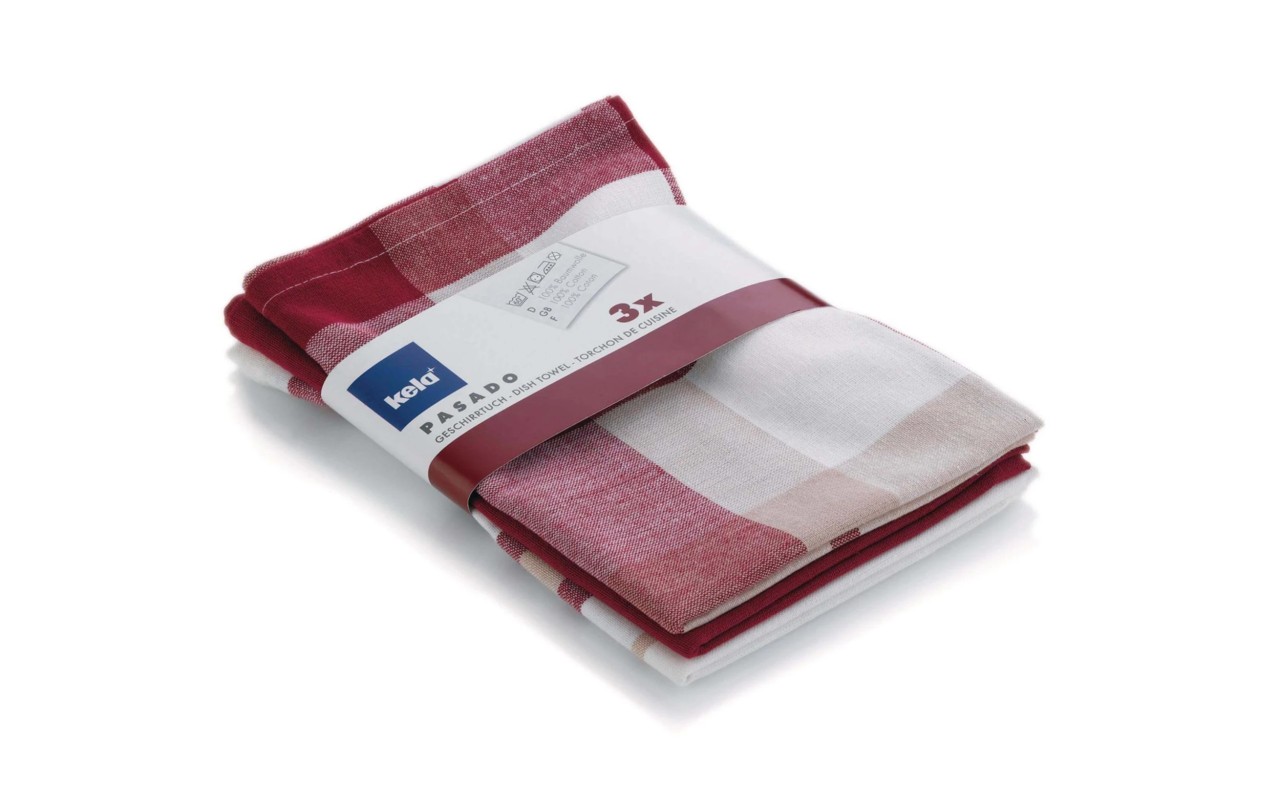 Kela Ensemble De Torchons Pour La Vaisselle Pasado 3 Pièces, Rouge - Torchon Pour La Vaisselle 3 Kela Ensemble De Torchons Pour La Vaisselle Pasado 3 Pièces, Rouge - Torchon Pour La Vaisselle