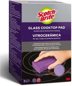 Éponge 3M Scotch-Brite Vitrocéramique 3 Pièces - Éponge De Nettoyage