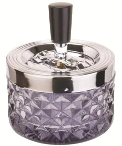 Dameco Cendrier Avec Un Couvercle Centrifuge, Gris - Cendrier