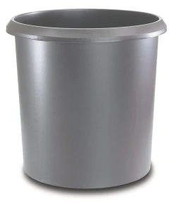 Läufer Corbeille à Papier 18 L, Gris - Corbeille