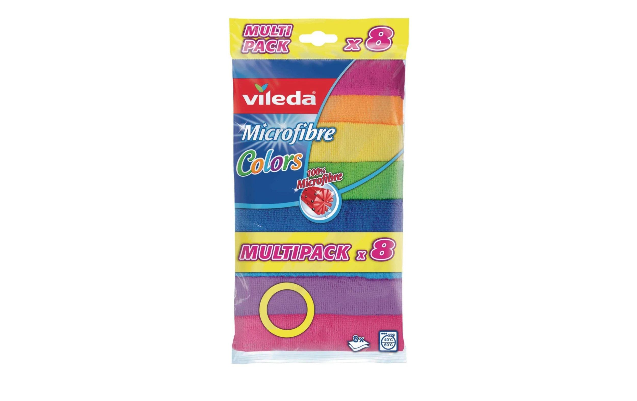 Vileda Chiffon De Nettoyage En Microfibre 8 Pièce/s, Multicolore - Chiffon De Nettoyage 3 Vileda Chiffon De Nettoyage En Microfibre 8 Pièce/s, Multicolore - Chiffon De Nettoyage
