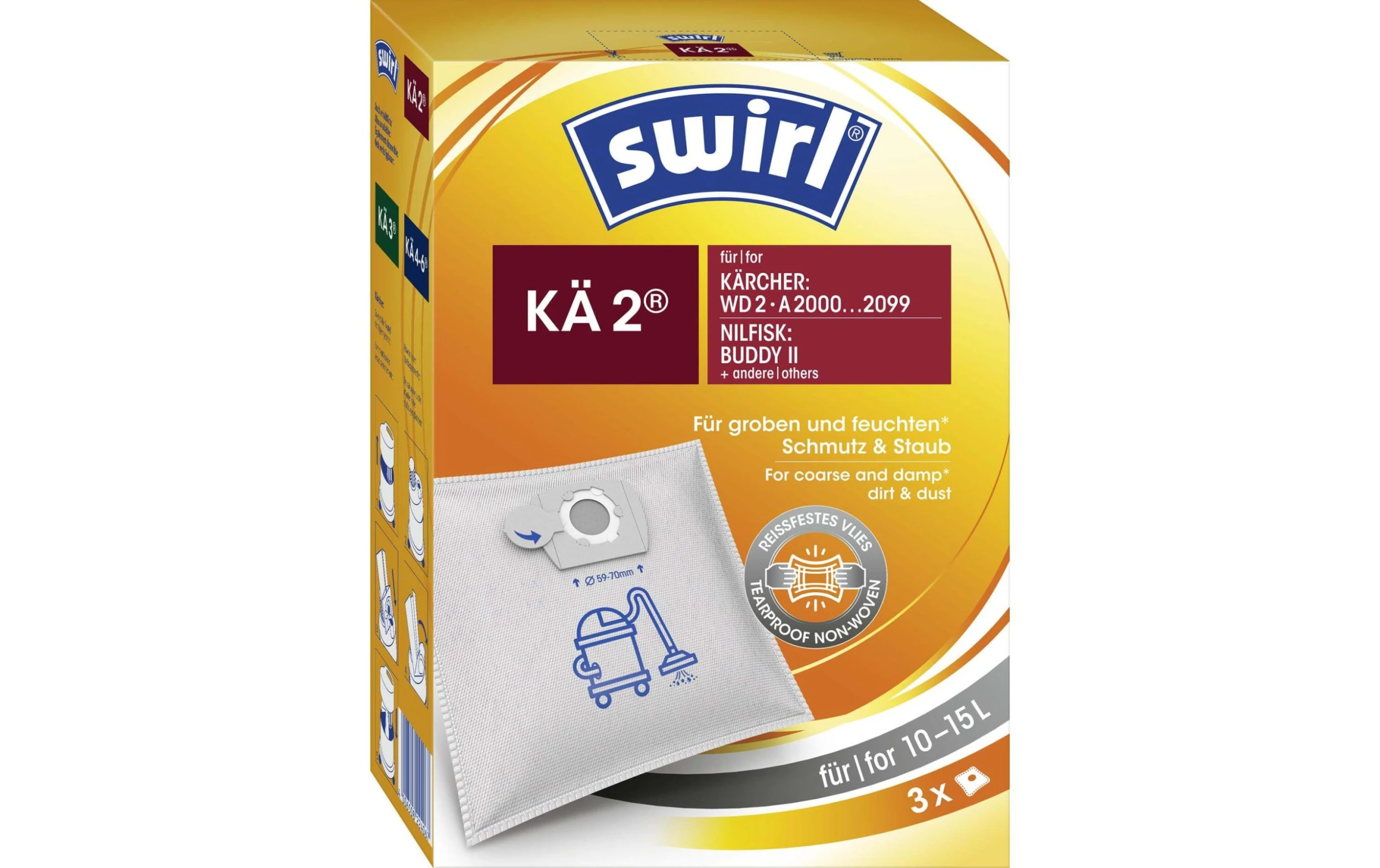 Swirl Sac Filtrant Pour Aspirateur KÄ 2, 3 Pièce/s - Sac à Poussière 3 Swirl Sac Filtrant Pour Aspirateur KÄ 2, 3 Pièce/s - Sac à Poussière