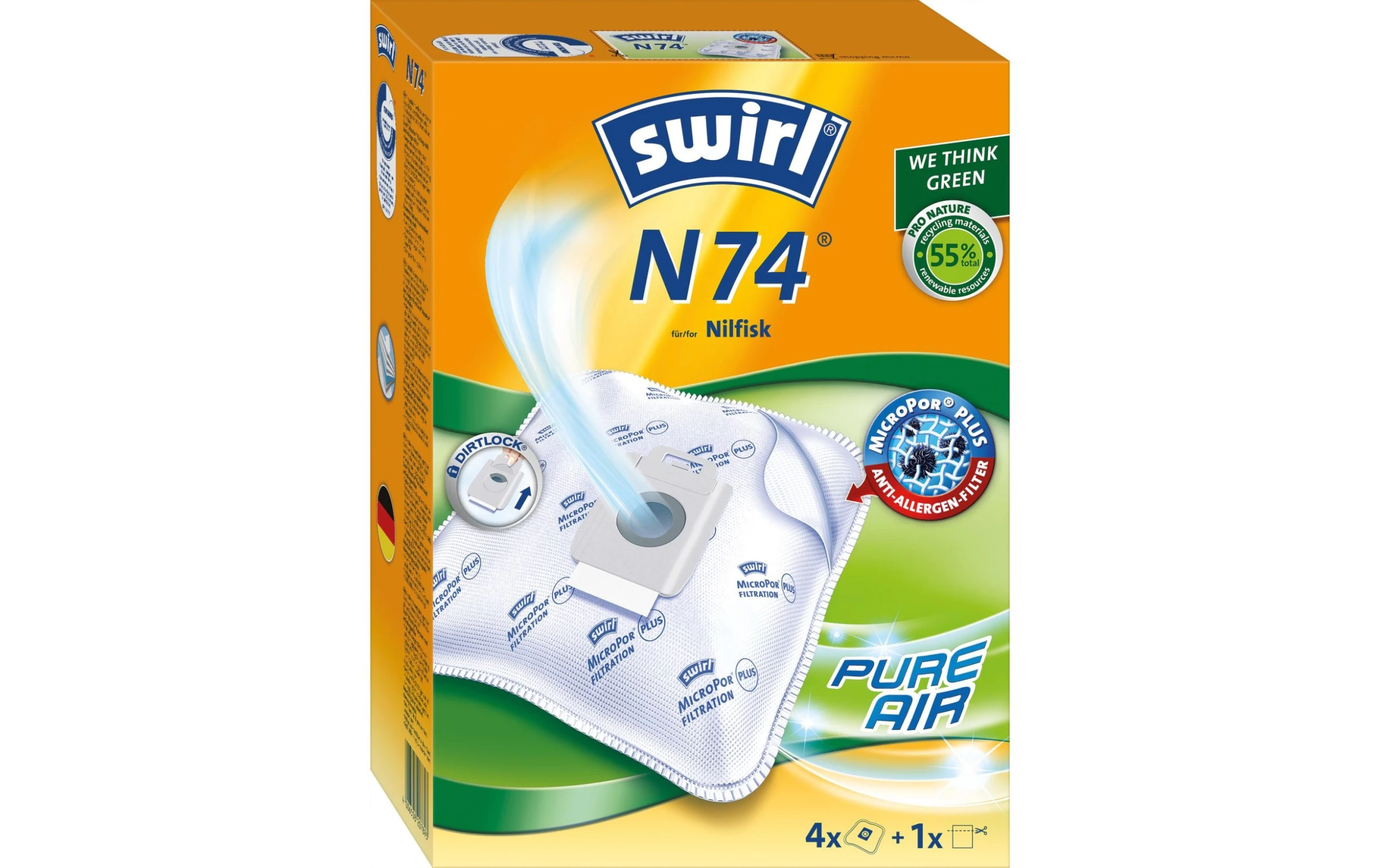 Swirl Sac Filtrant Pour Aspirateur N 74 4 Pièce/s - Sac à Poussière 3 Swirl Sac Filtrant Pour Aspirateur N 74 4 Pièce/s - Sac à Poussière