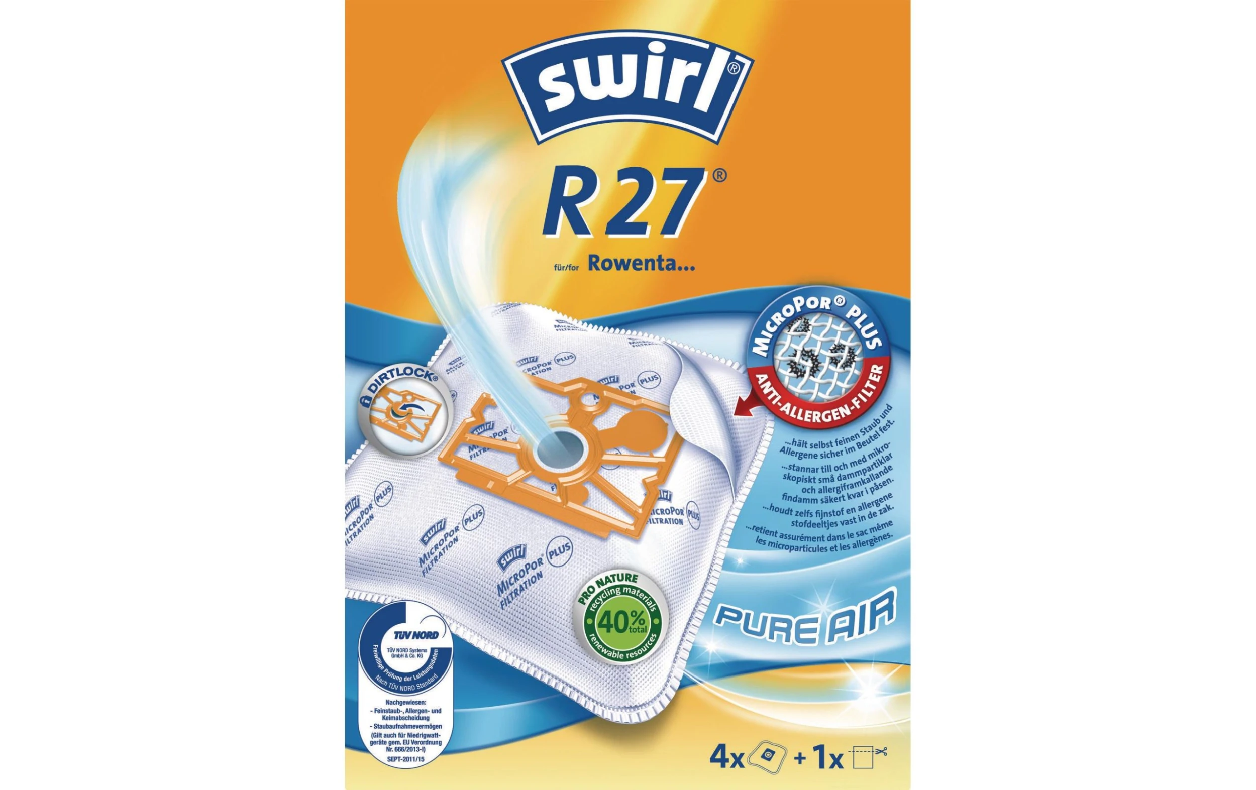 Swirl Sac Filtrant Pour Aspirateur R 27 4 Pièce/s - Sac à Poussière 3 Swirl Sac Filtrant Pour Aspirateur R 27 4 Pièce/s - Sac à Poussière