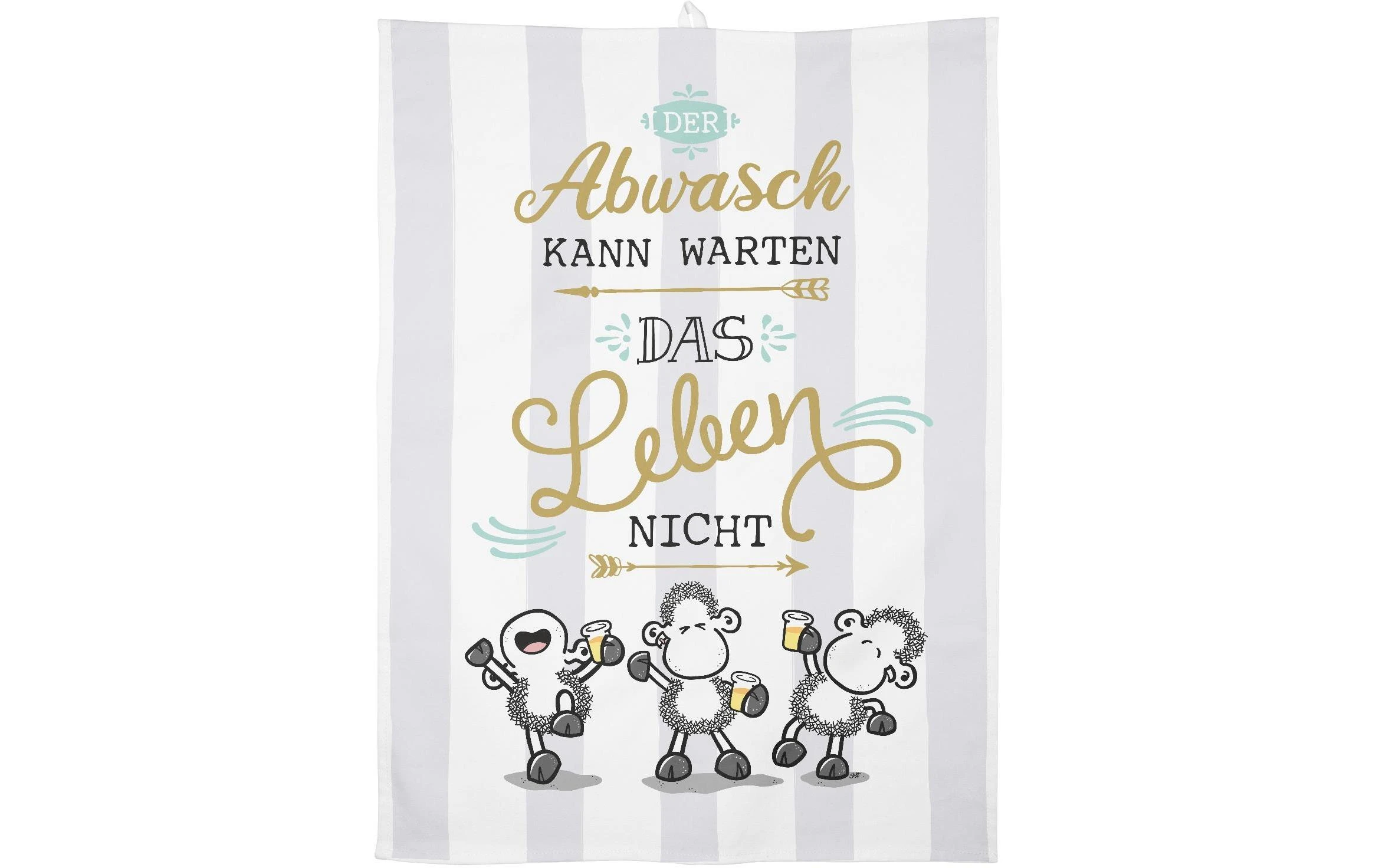 Sheepworld Torchon Pour La Vaisselle Der Abwasch Kann Warten Gris Clair/Blanc - Torchon Pour La Vaisselle 3 Sheepworld Torchon Pour La Vaisselle Der Abwasch Kann Warten Gris Clair/Blanc - Torchon Pour La Vaisselle