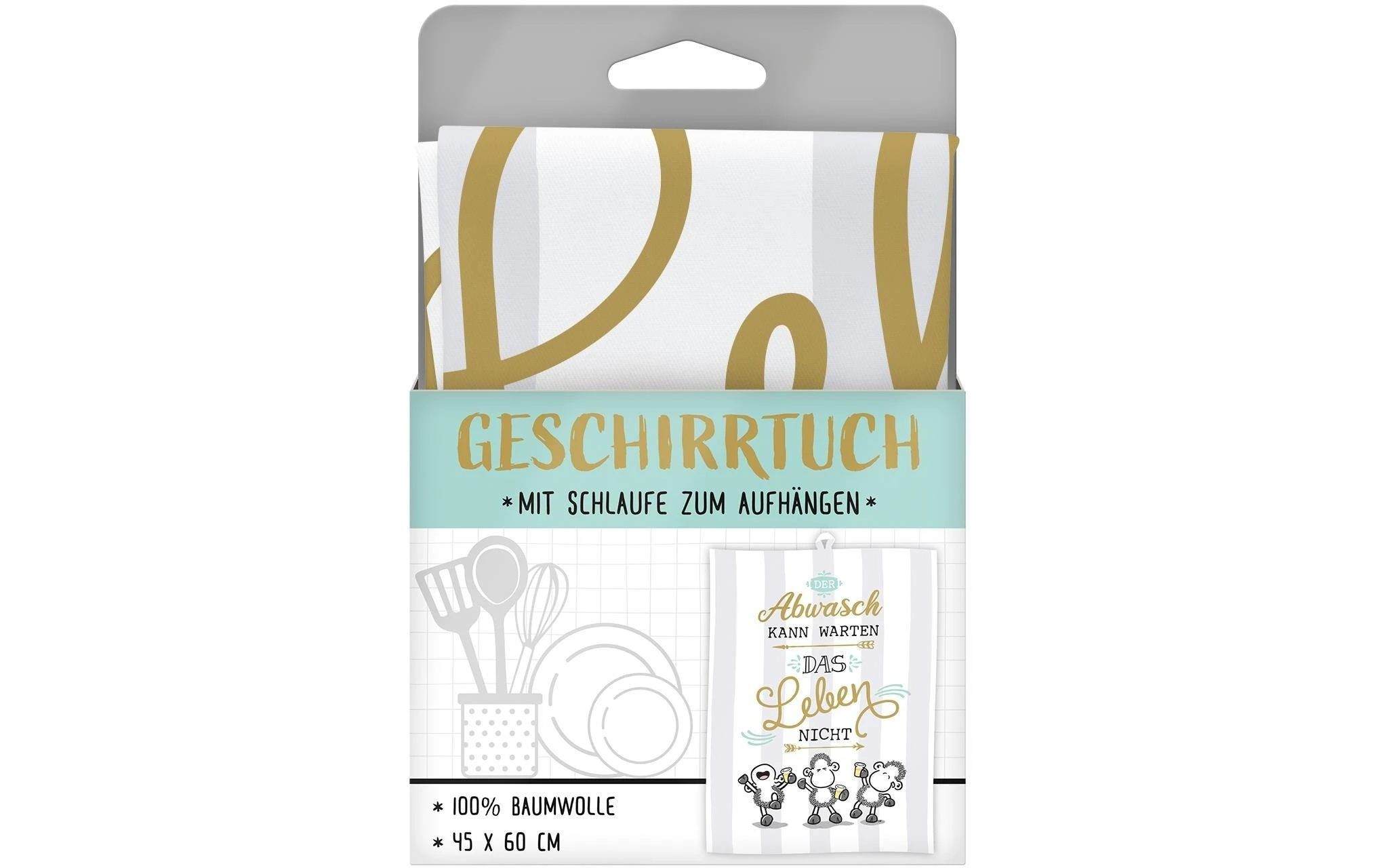 Sheepworld Torchon Pour La Vaisselle Der Abwasch Kann Warten Gris Clair/Blanc - Torchon Pour La Vaisselle 4 Sheepworld Torchon Pour La Vaisselle Der Abwasch Kann Warten Gris Clair/Blanc - Torchon Pour La Vaisselle – Image 2