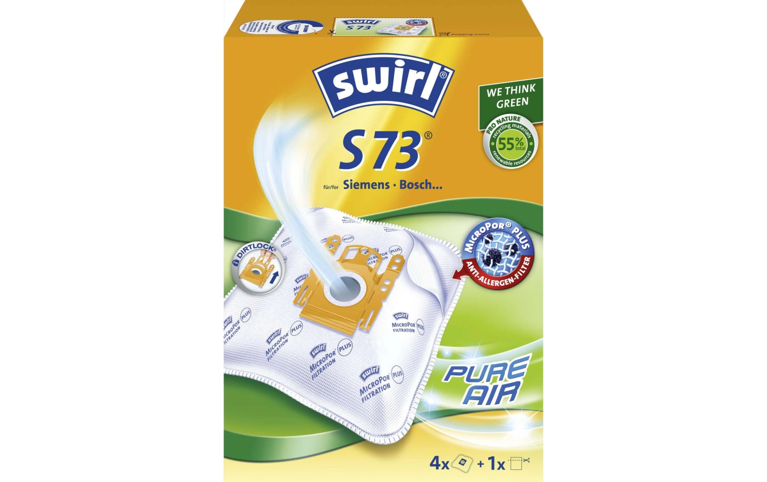 Swirl 3x S 73 MicroPor AirSpace - Sac à Poussière 3 Swirl 3x S 73 MicroPor AirSpace - Sac à Poussière